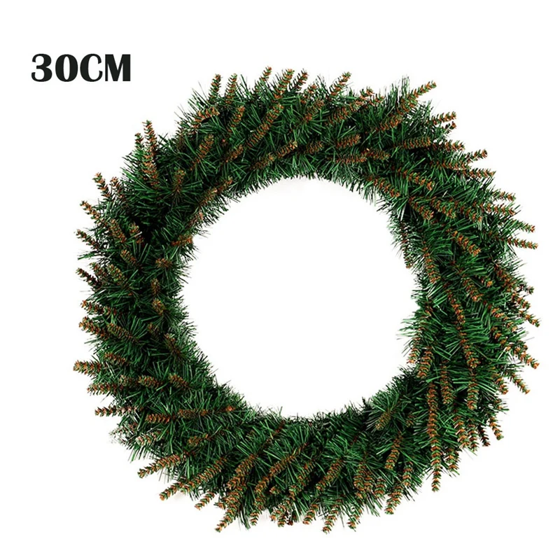 Hot Green Hanging Christmas Wreath 1PC 30cm DIY Hanging Wreath Christmas Party Decoration Wall Ornament Garland