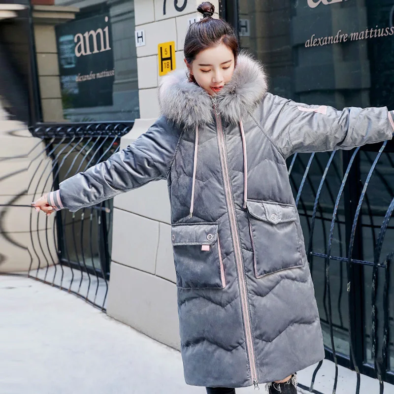 

WOMEN'S Cotton-padded Jacket 2018 Winter New Style Hooded Straight-Cut Loose-Fit down Coat Cotton-padded Clothes Student Long Sl