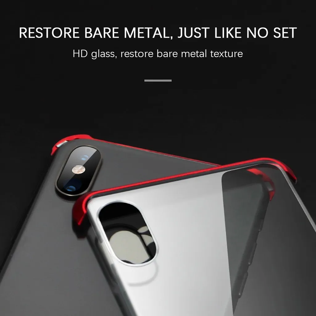 Luxury Hard Matte Cover For iPhone7P/8Plus Magnetic Adsorption & Clear Tempered Glass Back scratch-resistant Phone Case