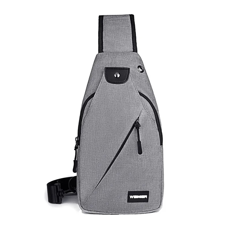 gray 5 NOT USD Litthing сумки через плечо, мужские сумки на молнии, одноцветные Сумки на пояс, кожаные сумки на плечо, нагрудная сумка, USB с отверстием на спине, сумки, сумочки - Цвет: gray 5 NOT USD