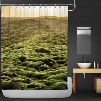

Eldhraun Moss Landscape Fabric Shower Curtain,160611 for Bathroom Decor,36''W x 72''H