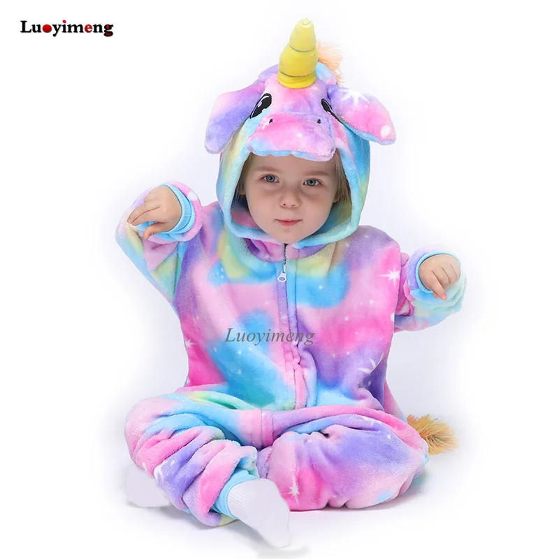 Kigurumi Onesie Kids Unicorn Pajamas For Children Animal Cartoon Blanket Sleepers Baby Costume Winter Boy Girl Licorne Jumspuit