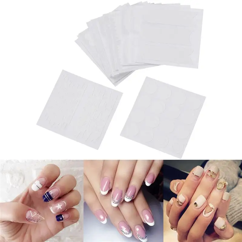 16Pcs V Line Wavy Nail Sticker Crescent Heart Sticker Nail Art Decals Tips Decoration