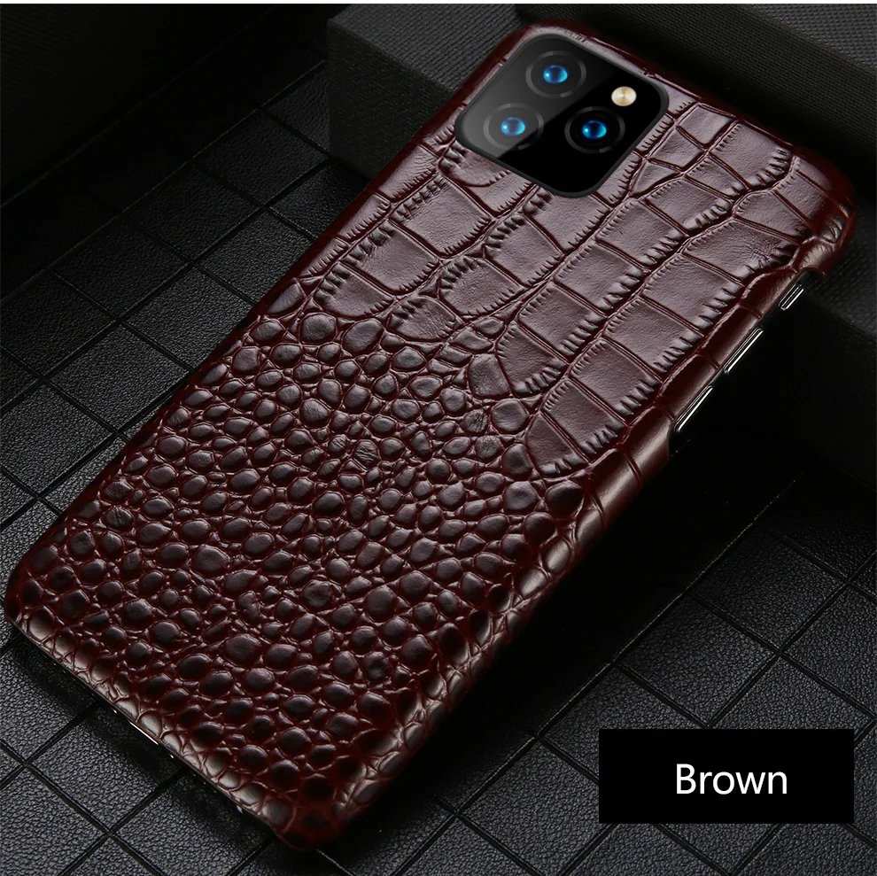 Чехол из натуральной кожи для телефона iPhone 11 11 Pro 11 Pro Max X XS XSMax XR 7 8 plus 5 5S se 6 6S Plus крокодиловая кожа