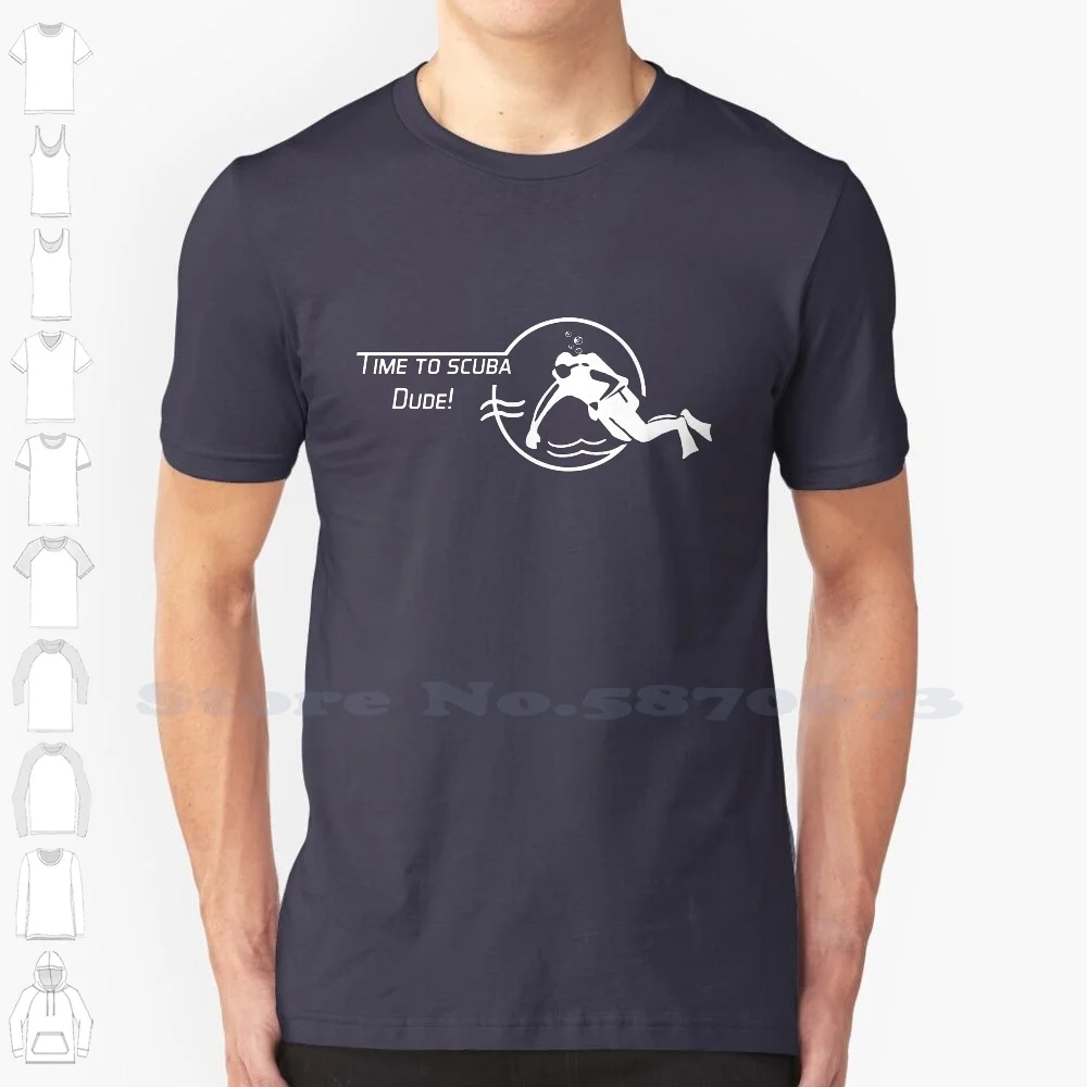 Time To Scuba Dude White Cool Design Trendy T-Shirt Tee Mortima Skx Turtle Scuba Dude Scuba Divers Watch Orologio Vintage Scuba
