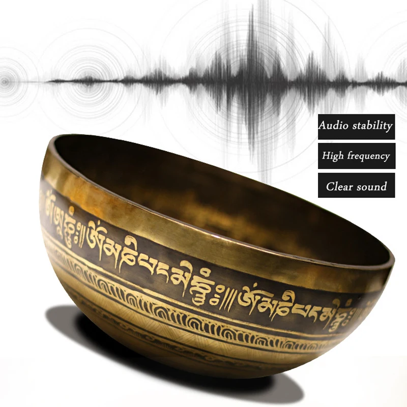 New Nepal Tibetan Sing Bowl Himalayan Buddhist Yoga Meditation Singing Bowl Fengshui Large size Handmade Home decor