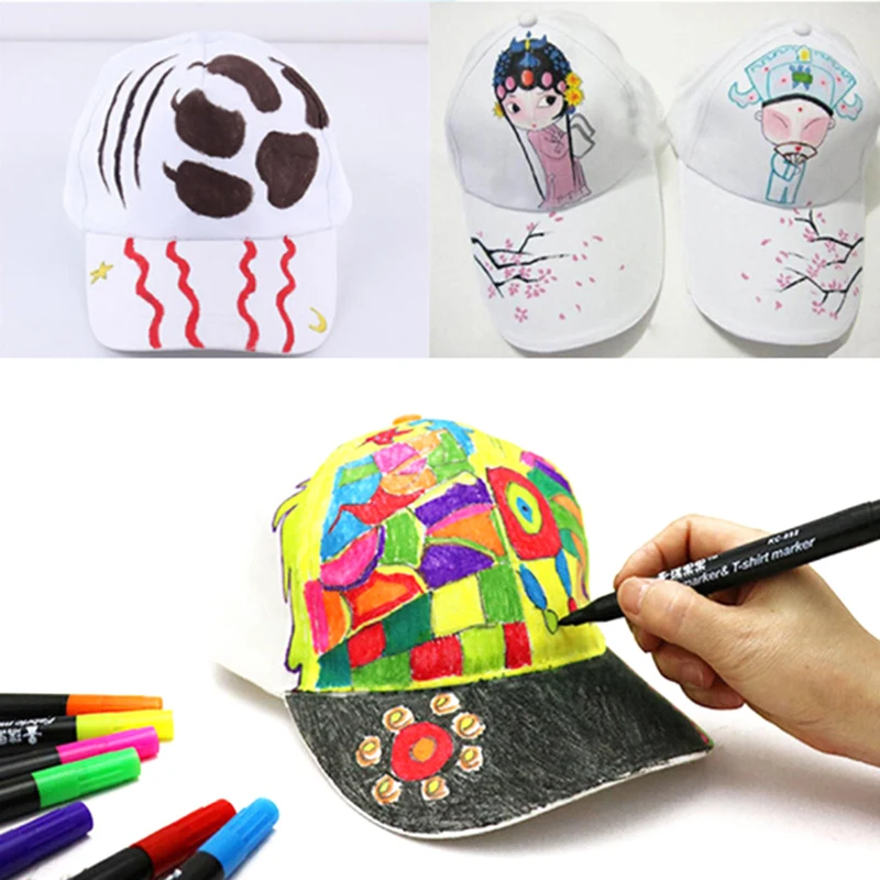 

White Caps DIY Hand-painted Blank Baseball Hat Hip Hop Caps For Kids Party Decoration Gift Favors