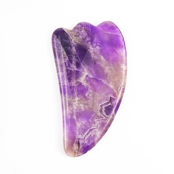 

natural Amethyst jade stone roller massage guasha board skin care tool China Traditional SPA Acupuncture Scraping Healing Health