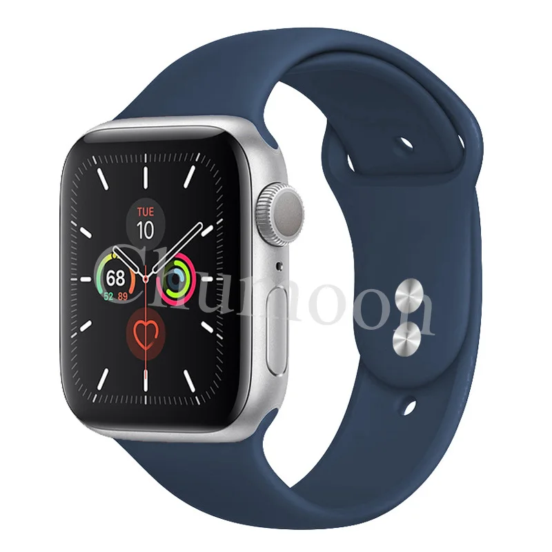 Спортивный ремешок для apple watch 38 мм 42 мм correa iwatch 4 ремешок 44 мм 40 мм силиконовый резиновый ремешок для часов Браслет apple watch 5 4 3 2 - Цвет ремешка: Midnight blue