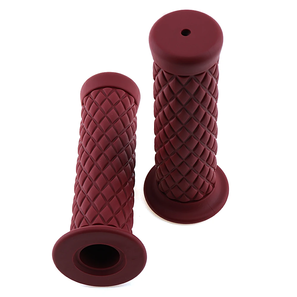 1 пара 22 мм Универсальный Ретро резиновый руль с полихроматическим выбором для мотоциклов Halley горячая распродажа - Цвет: Красный