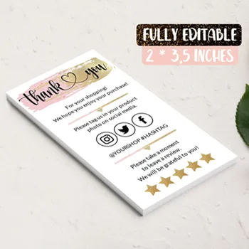 

Custom Text Social Medial Card，Thank You For Your Order Card, Thank You For Your Order Cards , Personalize Business Name Card