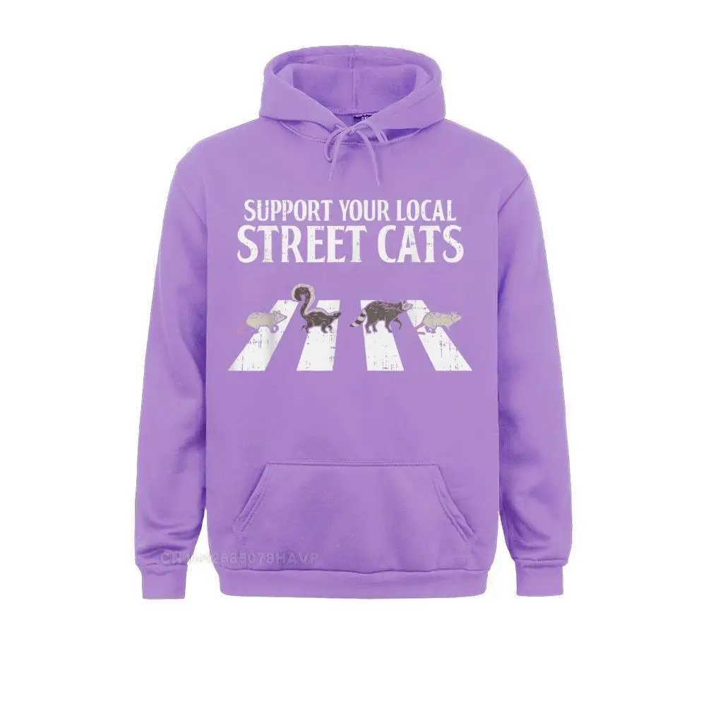 Faddish Male Sweatshirts Support Your Local Street Cats Parody Racoon Skunk Opossum T-Shirt__97A1971 Hoodies  Long Sleeve Hoods Summer Support Your Local Street Cats Parody Racoon Skunk Opossum T-Shirt__97A1971purple