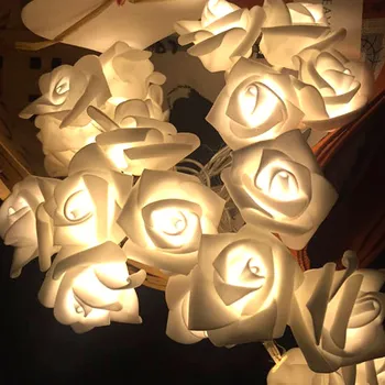 

1.2M Led Rose Light Simulation Flower Battery Lamp String Lights Wedding Decoration Valentine's Day Room Home Fairy Christmas