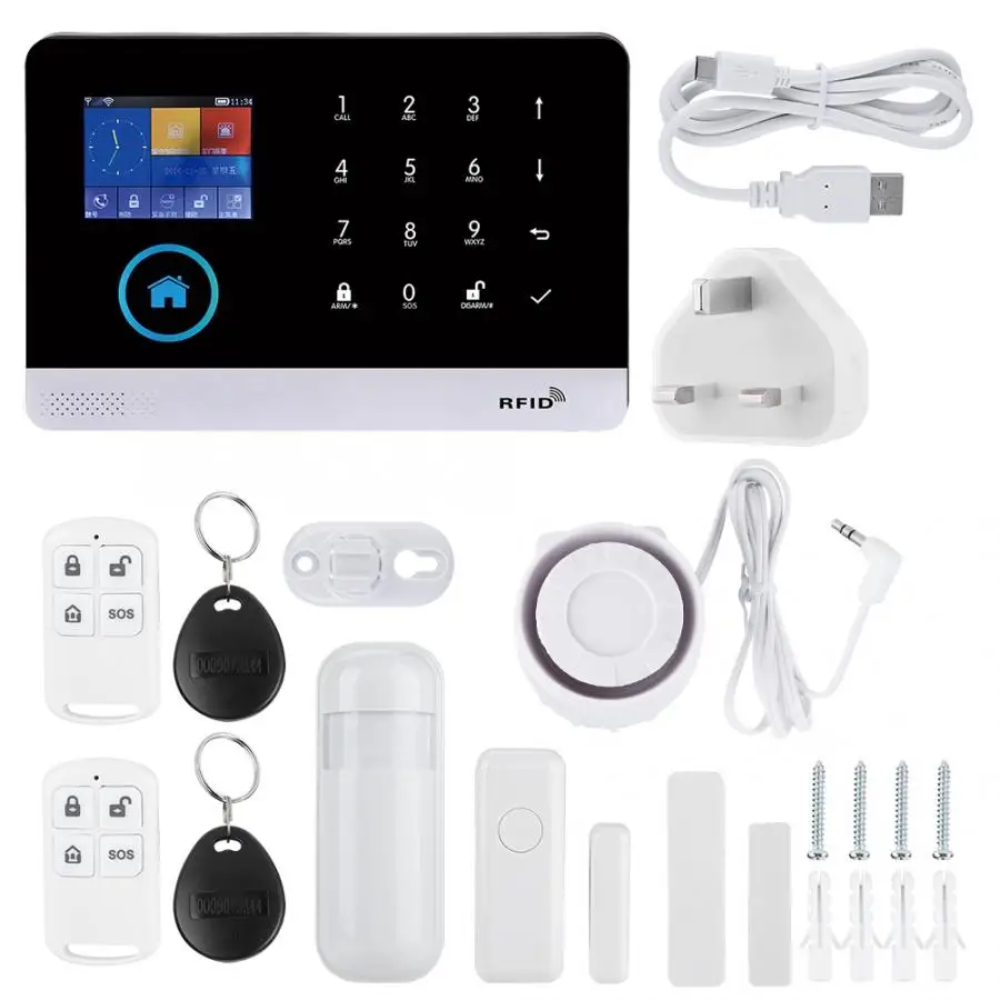 

DC 5V 433MHZ Wireless GSM+GPRS+WIFI Intelligent Video Alarm Smart Home Security Alarm System Kit WiFi Video Alarm
