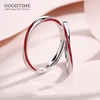 Trendy Red Color Couple Ring Pure100% 925 Sterling Silver Rings For Women Men  Anniversary Jewelry Gift For Party 1
