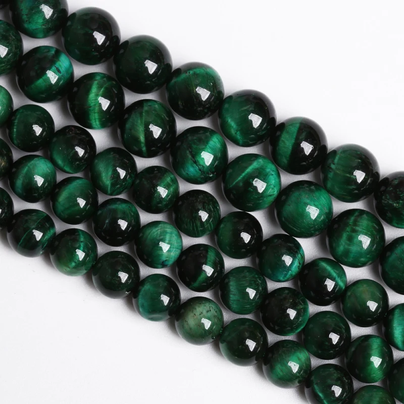 Natural Green Tiger Eye Beads Round Loose Stone Beads Hight Quality For Jewelry Making DIY Bracelet Accessories 4 6 8 10 12 14mm