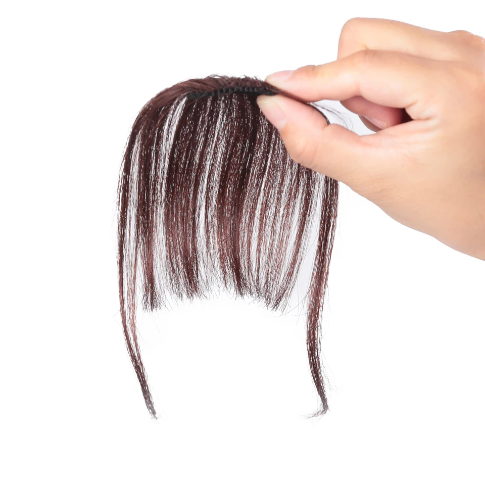 Salonchat прямой клип в человеческих тупых челках подметания сторона челки накладные волосы Fringes 100% Remy человеческих волос черный коричневый