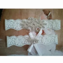 1 пара, винтажная кружевная Свадебная подвязка, подвязка для ног, белая эластичная Кружевная подвязка, стразы, бант, Свадебные Подвязки для невесты