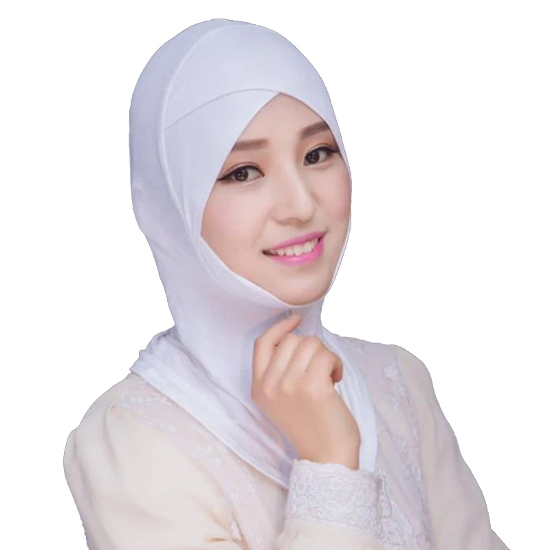 newest soft modal muslim inner hijab caps islamic underscarf bonnet female turban cap india hat ladies head wraps turbante mujer 2022 Muslim stretch Turban cap Full Cover Inner Hijab Caps Islamic Underscarf Bonnet Solid Modal Under Scarf caps turbante mujer