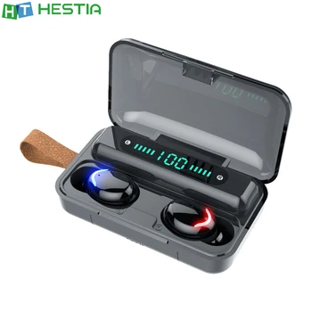 

F9 TWS Bluetooth Wireless Headphones Noise Reduction LED Power Display Waterproof IPX7 with Mic 2200mah Charging Case Headsets