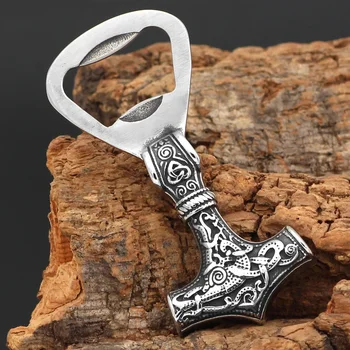 

nordic Viking 316L stainless steel thor hammer Mjolnir Scandinavian Bottle opener