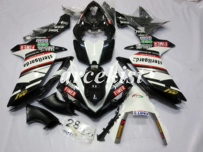 4 подарки литья под давлением ABS мотоцикл обтекатели комплект подходит для YAMAHA YZF-R1 2007 2008 07 08 корпус набор черный белый