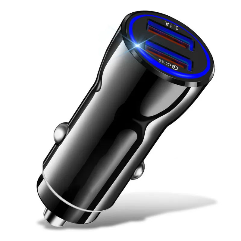 

Quick Charge 5V 3.1A 3.0 Charger QC 3.0 9V 12V 2 Port USB Car Charger Fast Charger Mobile Phone Travel Adapter Car-Charge