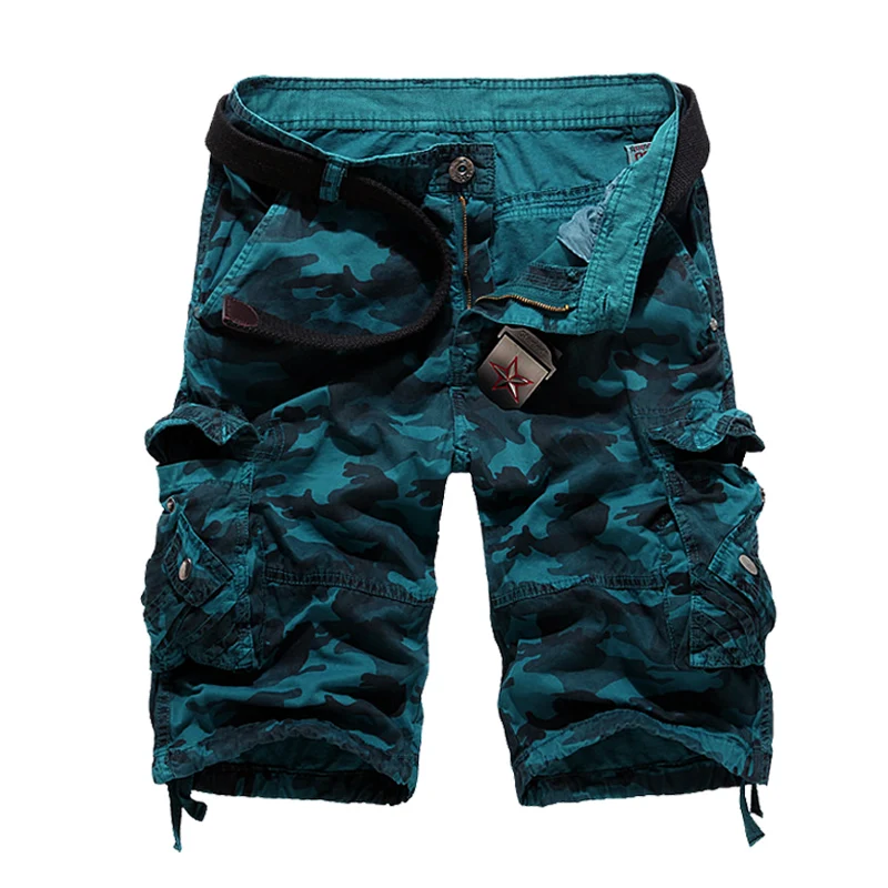 2025 New Camouflage Loose Cargo Shorts Men Cool Summer Military Camo Short Pants Hot Sale Homme Cargo Shorts No belt 5
