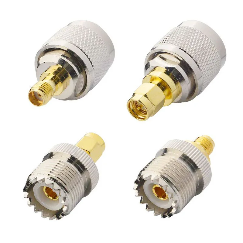 1pcs RF Connector Adapter UHF-SMA SMA Female Male To UHF PL259 SO239 Coax Coaxial For Baofeng Walkie Talkie Radio