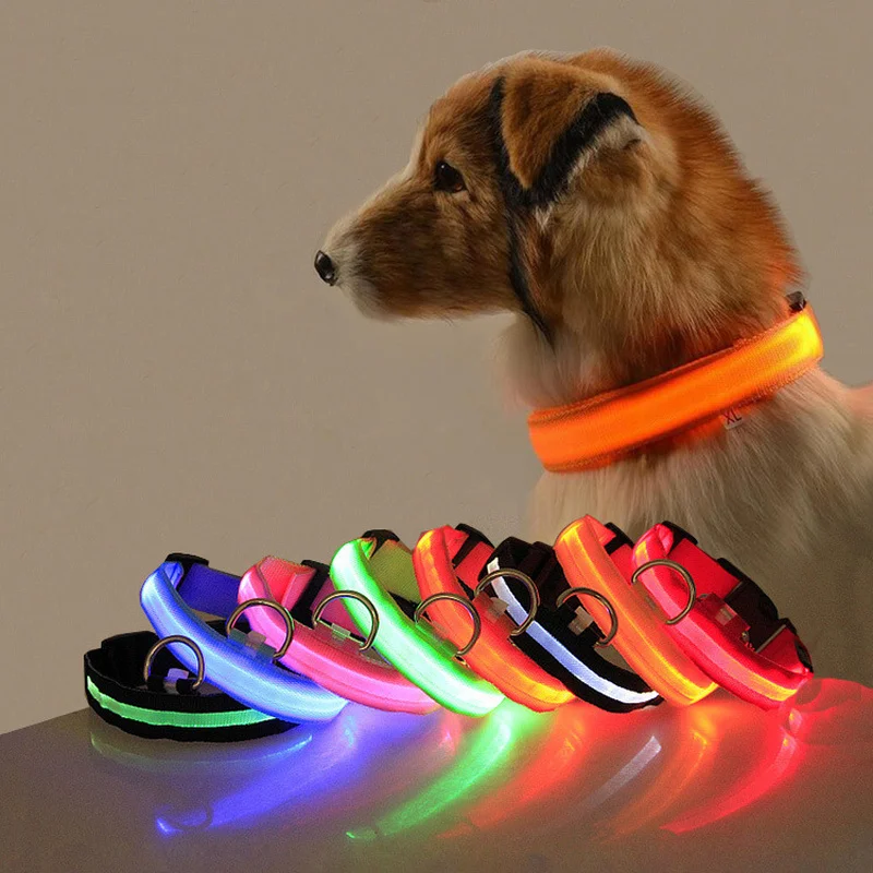 

LED Dog Collar with USB Charging Colorful Lights Safe Anti-Lost Collars for Puppy Kitten Dogs Lead Collars Pet Products