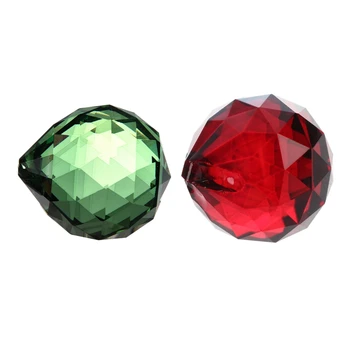 

New Feng Shui Crystal Ball - 40mm Green & 30mm Red