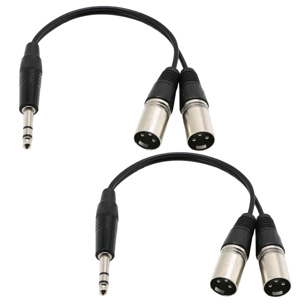 2x1/" 6,35 мм до 2 Dual XLR 3 Pin аудио Y сплиттер микрофонный кабель