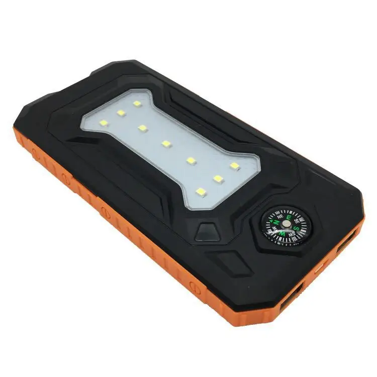 Ultra Thin Solar Mobile Power Supply with Compass Lighting Mobile Phone Power Bank Camping Lamp Charging