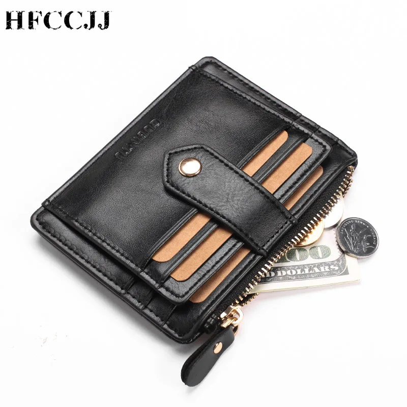 

NEW High Quality Genuine Leather Men Wallet With Card Holder Man Luxury Short Wallet Purse Zipper Wallets Casual Carteira HC162