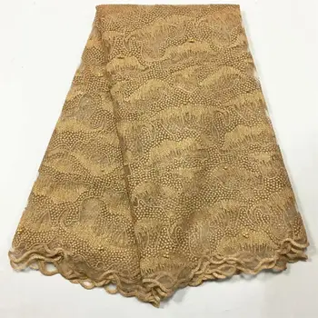 

2020 Latest African Net Lace Fabric High Quality Tulle Lace with Stones, French Mesh Swiss Voile Nigerian Lace Fabrics for Dress