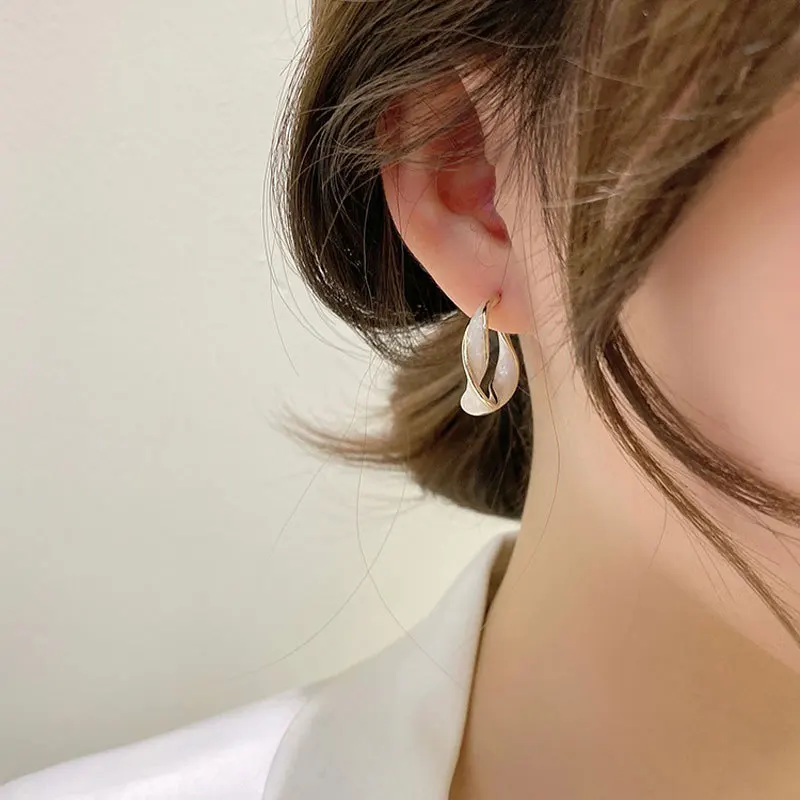 925 Sterling Silver Distortion Circle Ear Cilp For Women French Trendy Earrings Temperament Party Jewelry | Украшения и