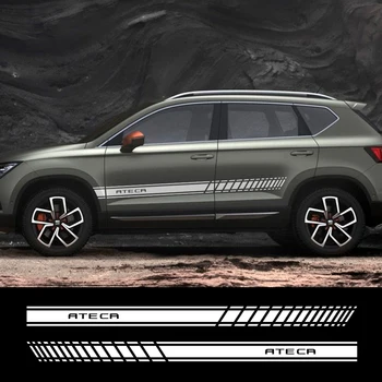 

2PCS Car Door Side Skirt Stripes for Seat Ateca Sport Stickers Racing Auto Body Decor Graphical Vinyl PVC Decals Car Accessories