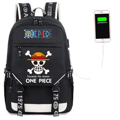 Style 10 Один Кусок Луффи Чоппер череп Law USB порт рюкзак для мальчиков и девочек для мужчин и женщин Сумка дорожная школьная сумка для подростков ноутбук Книга сумка Mochila - Цвет: Style 10