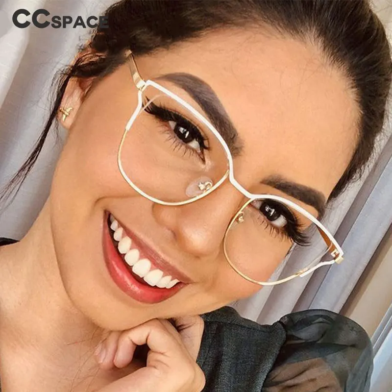 Gafas ópticas de ordenador de moda para mujer, lentes de Metal de medio Ojo de gato, 45887 - AliExpress Accesorios para la ropa