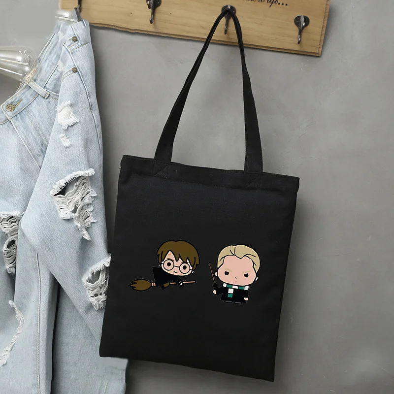 Shopping Bag Potters Draco Malfoy Harries Tote Bags Customizable Bag Shoulder Woman Designer Handbags Women's Shopping Printed