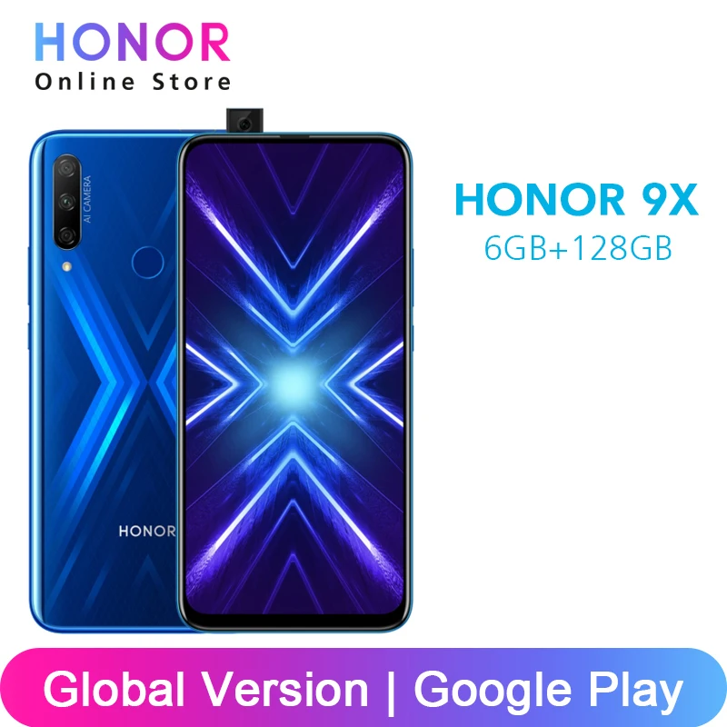 Глобальная версия смартфона Honor 9X 9X6 ГБ 128 Kirin 710F Восьмиядерный 48 МП с тройной