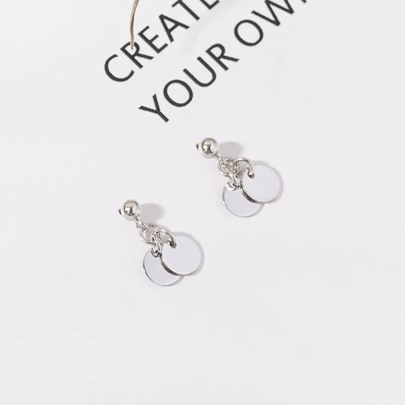 Женские маленькие серьги кисточки OBEAR изысканные сережки с дисковым кулоном и