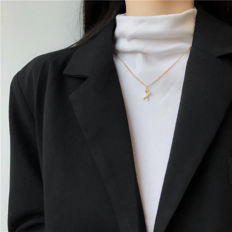 2020 Fashion Tiny Heart Dainty Initial Necklace Gold Color Letter Name Choker Necklace For Women Pendant Jewelry Gift