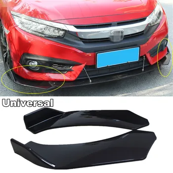 

1 Pair ABS Black Universal Car Front Bumper Splitter Lip Bumper Deflector Spoiler Diffuser Canard Lip Protection