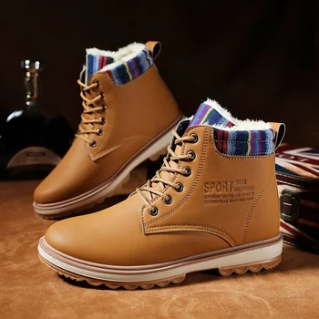 

Winter shoes men high canvas shoes retro men's tooling cotton shoes Martin boots cold wear comfortable shoes men's casual shoes