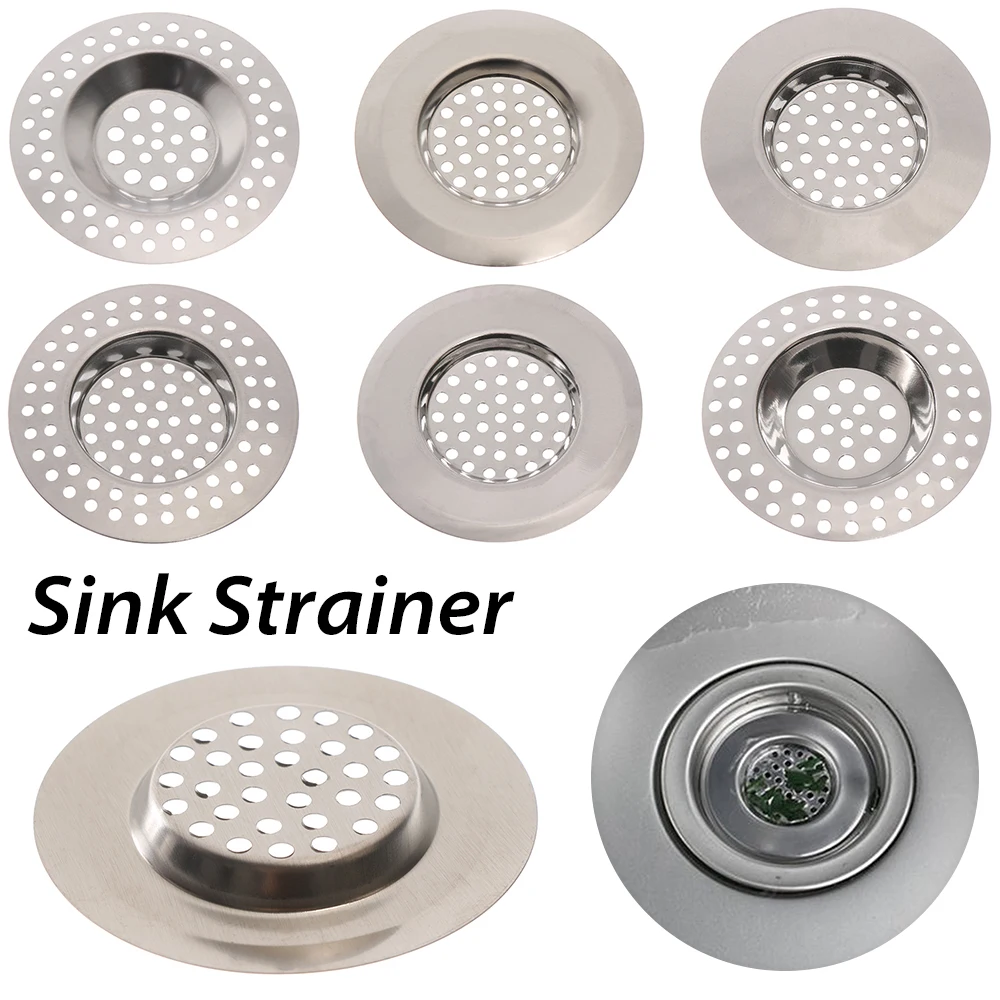 3 x Sink Strainer Kitchen Drain Plug Hole Bath Basin Hair Filter Catcher Cover 