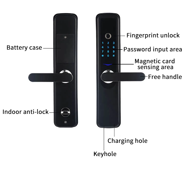 Интеллектуальный электронный замок Obawa, биометрический дверной замок с отпечатком пальца, IC карта, код цифр, для офиса/дома/хоталового замка