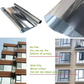 

300cm One Way Mirror Window Film Self-adhesive UV Reflective Solar Film Privacy Window Tint for Home Sliver Glass Films Stickers
