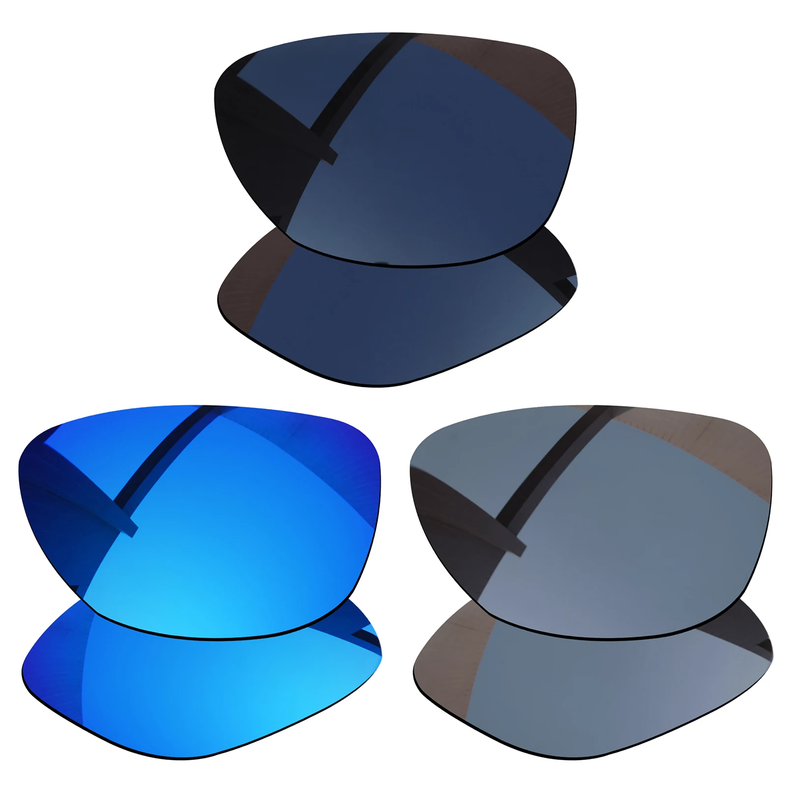 

Bsymbo 3 Pairs Pitch Black & Winter Sky & Sliver Grey Polarized Replacement Lenses for-Oakley Pit Bull OO9127 Frame