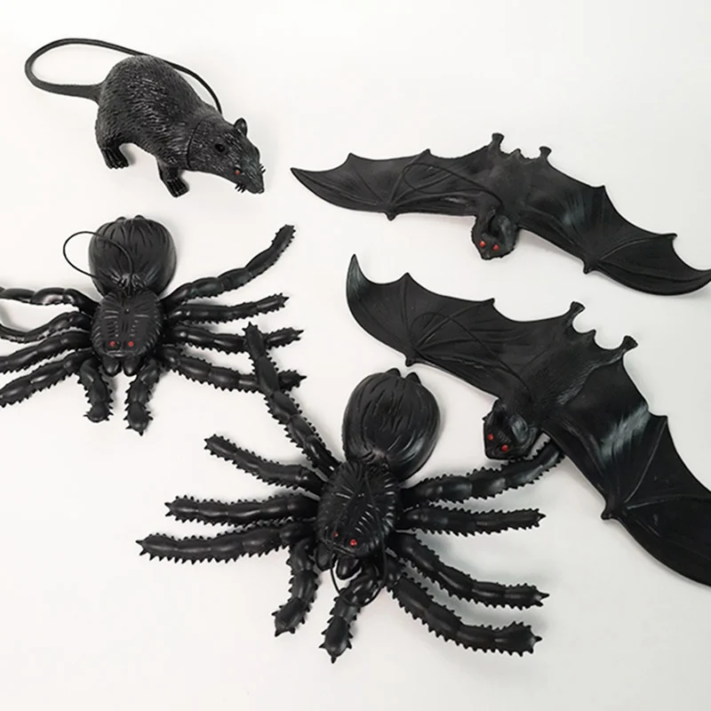 

Halloween Simulation Animals Bats Spider Mouse Trick Toy Bar Scene Terror Scary Prop April Fool's Day Halloween Party Decor